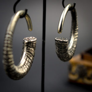 Maya - White Brass Rams Horns 3